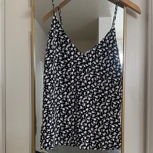 Something Navy Black and White Floral Camisole
